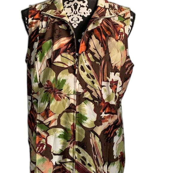 Additions by Chico's Women's Floral Sleeveless Vest Multicolor Size 1 - Picture 1 of 12